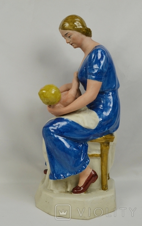 Статуэтка Мама с ребенком на руках. Полонное. Высота 32,5 см, фото №11