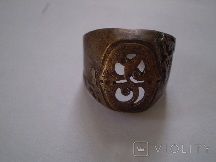 Перстень печатка с вензелем, фото №2