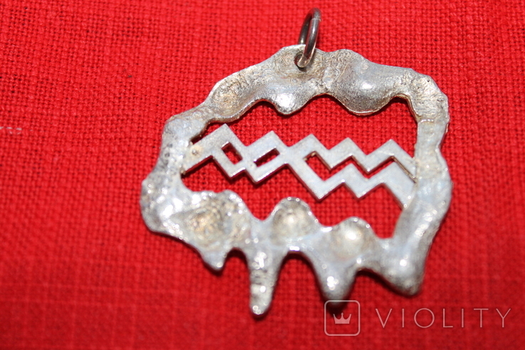 Кулон знак зодиака" Водолей" серебро, фото №3