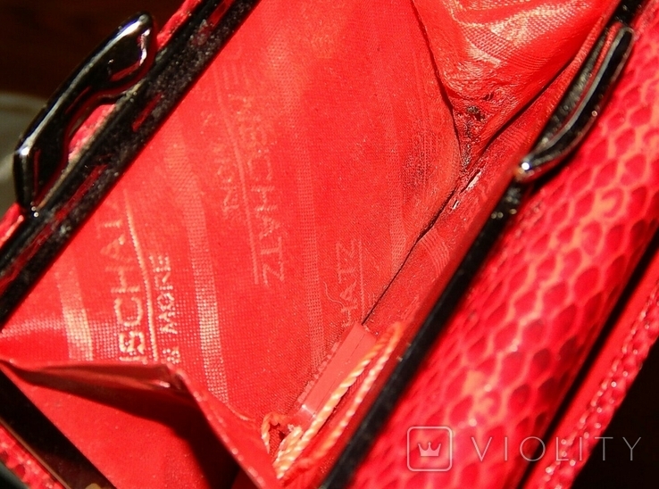 Кожаный красный кошелек, фото №12