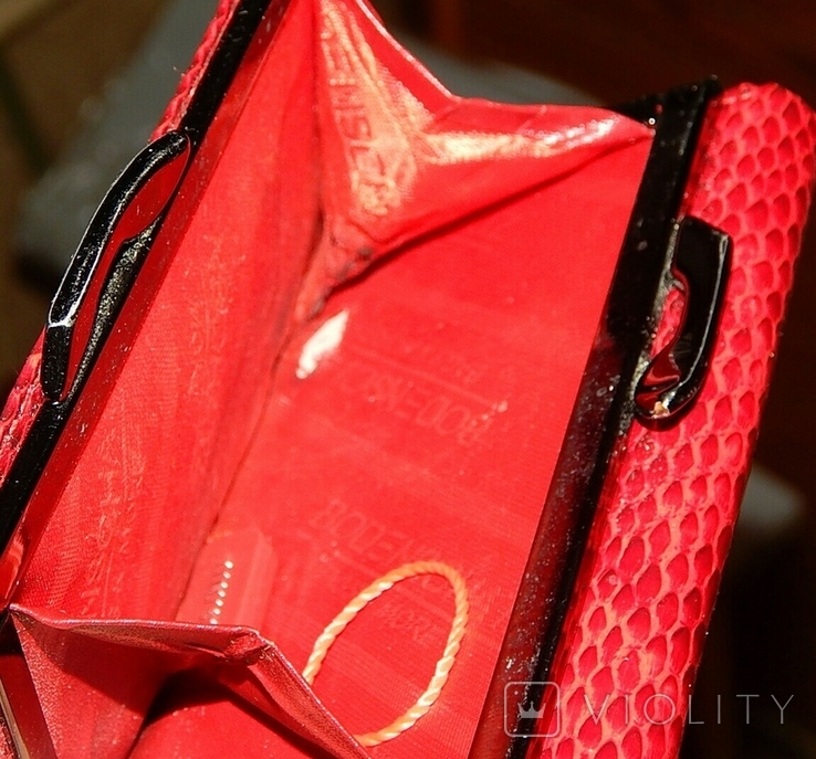 Кожаный красный кошелек, фото №13