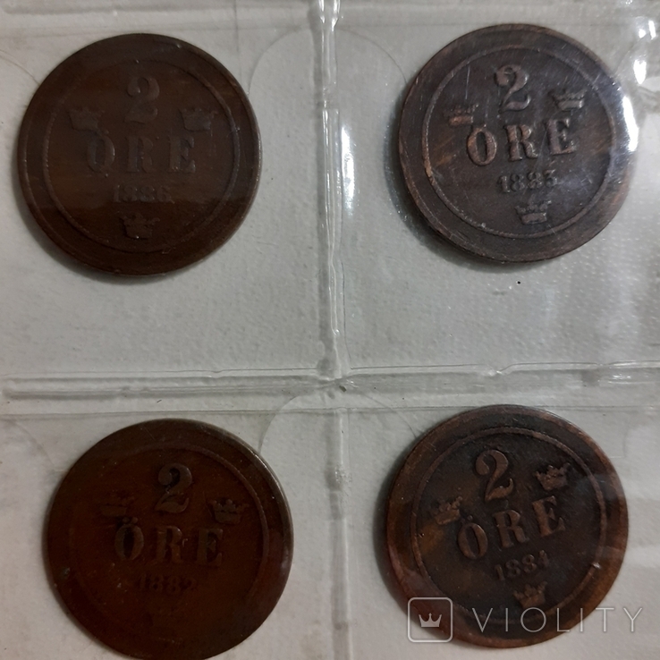 20 монет Швеції по 2 оре 1881-1907 роки, фото №5
