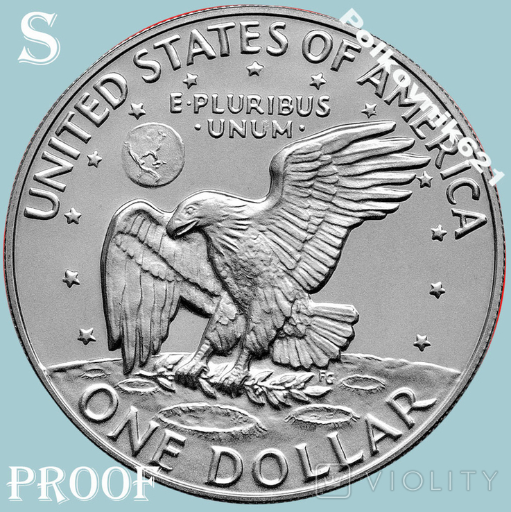 США, 1 доллар 1977 года, "Дуайт Эйзенхауэр" двор S (Z2501). PROOF!