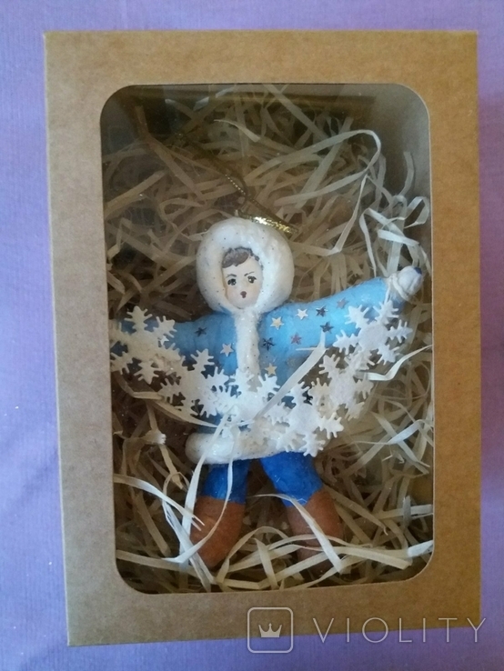 Девочка со снежинками, ватная игрушка, фото №4
