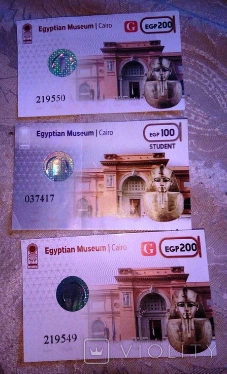 Квитки в музей, 200 фунтів/2 шт/ і 100 фунтів музей в Каїрі . Єгипет, фото №2