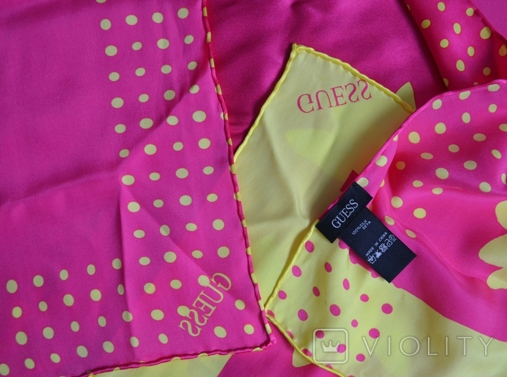 Винтажный шелковый платок- шарф от Guess ®, фото №4