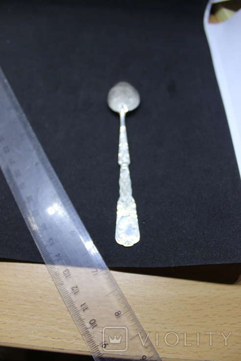 Серебрянная ложечка ручная работа  925 проба вес 19 .5 и13 см длинна, фото №3