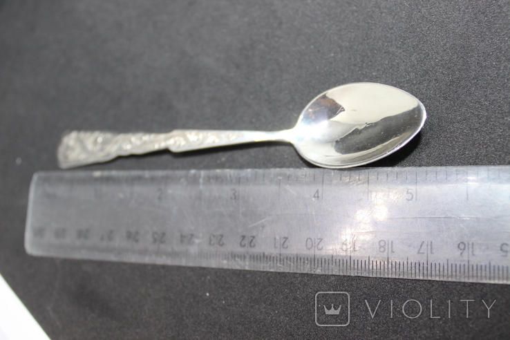 Серебрянная ложечка ручная работа  925 проба вес 19 .5 и13 см длинна, фото №2