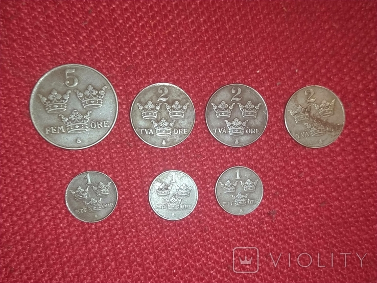 Набор монет Швеция 7шт, фото №3