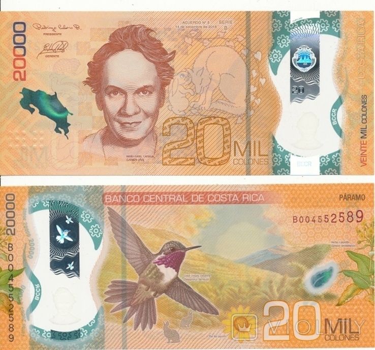 Costa Rica Коста-Рика - 20000 Colones 2018 ( 2020 ) Polymer