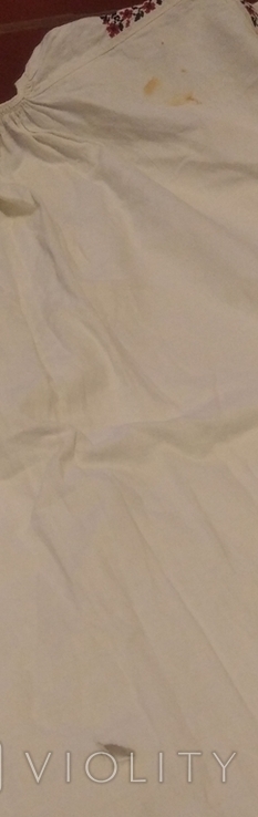 Сорочка выбита белым по белому.(сверху коленкор низ полотно), фото №5