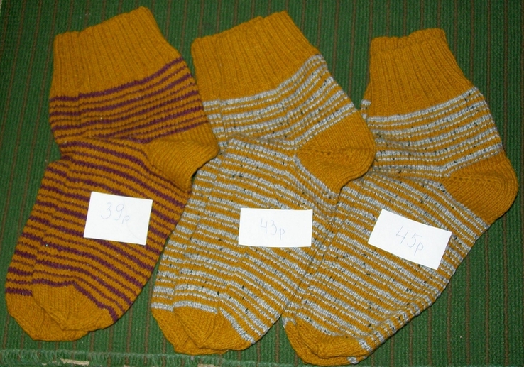 Носки вязанные шерстяные новые. 3 пары. Размер 39, 43 и 45., photo number 2