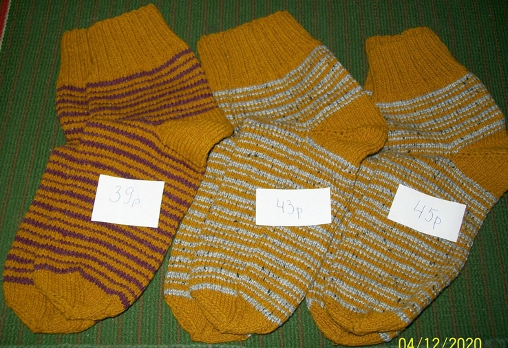 Носки вязанные шерстяные новые. 3 пары. Размер 39, 43 и 45., photo number 4