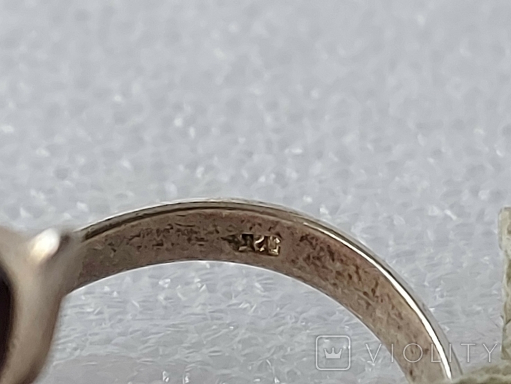 Кольцо серебро 925 пробы Янтарь, фото №11