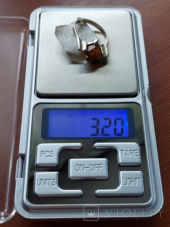 Кольцо серебро 925 пробы Янтарь, фото №13