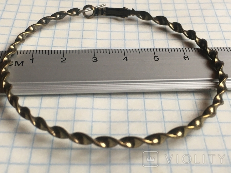 Серьги-кольца,диаметр 7 см,бронзового тону, фото №2