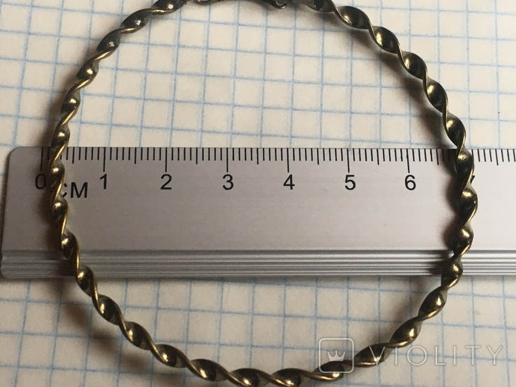Серьги-кольца,диаметр 7 см,бронзового тону, фото №3