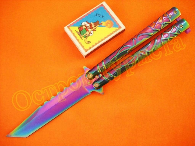 Нож балисонг 524 градиент с чехлом нож бабочка, фото №3