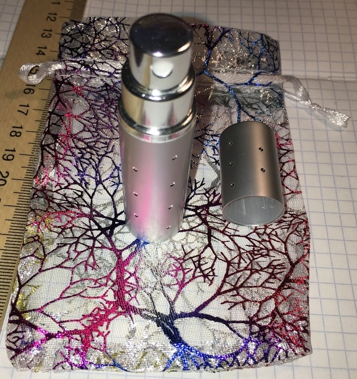 Механический атомайзер (флакон) для парфюма, 5 мл / серебристый + бонус, photo number 3