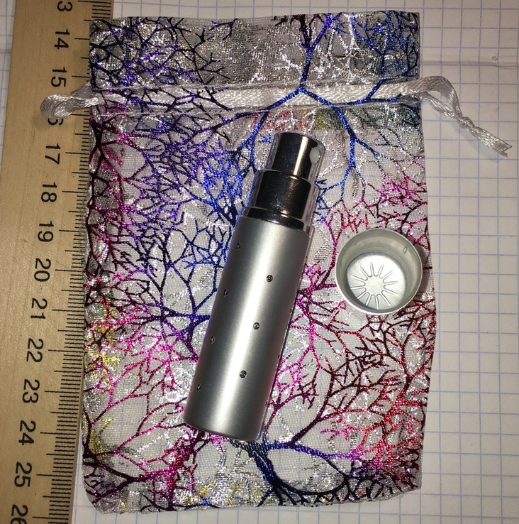Механический атомайзер (флакон) для парфюма, 5 мл / серебристый + бонус, фото №4