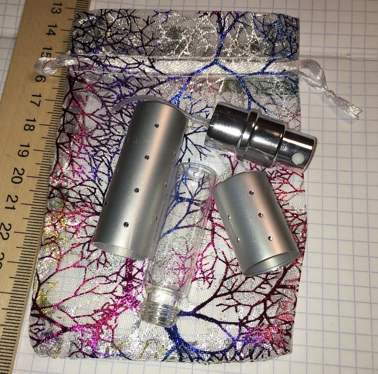 Механический атомайзер (флакон) для парфюма, 5 мл / серебристый + бонус, фото №6