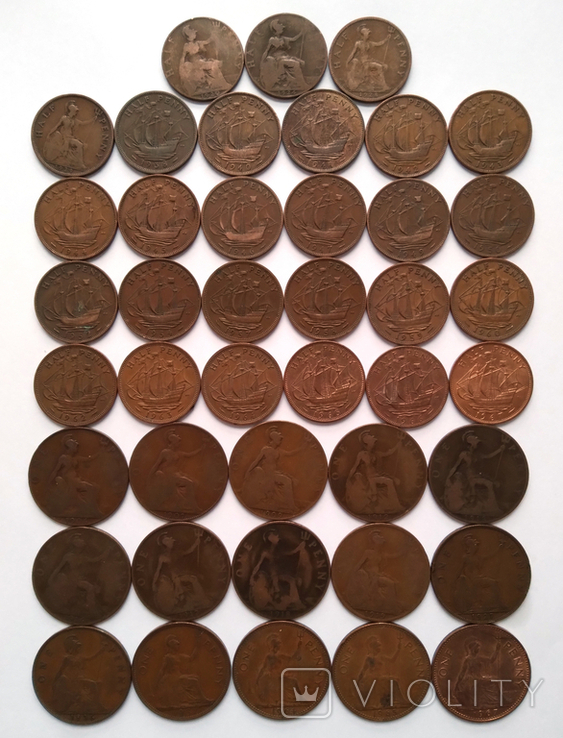 Британия Британія пенни и полпенни 1907 - 1967 42 шт