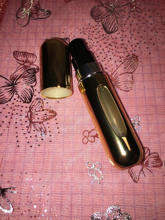 Самозаправляющийся, герметичный атомайзер (флакон) для парфюма, 5мл (золотистый) + бонус, фото №4