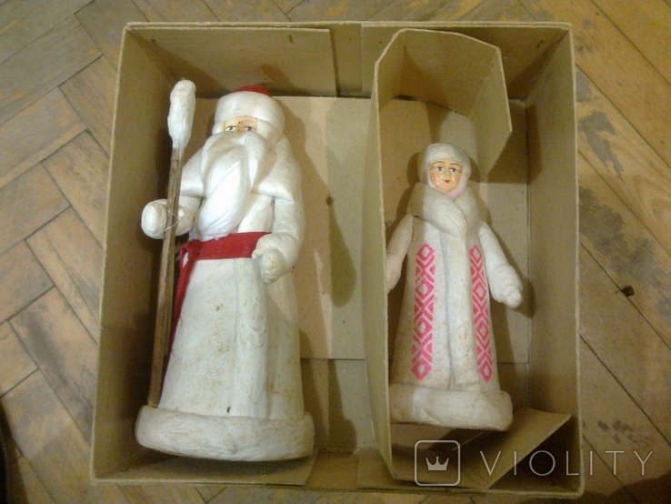 Дед Мороз и Снегурочка фигурки под елку "Новогодний набор" в родной коробке, состояние!
