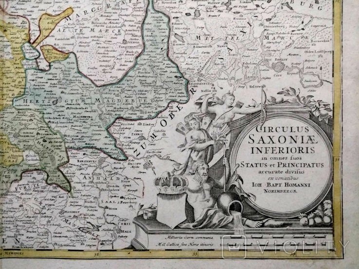 1750 Саксония (огромная карта 65х55 Верже) СерияАнтик
