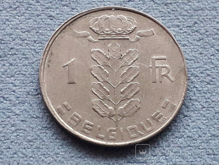 Бельгия 1 франк 1975 года, фото №2