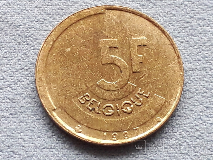 Бельгия 5 франков 1987 года