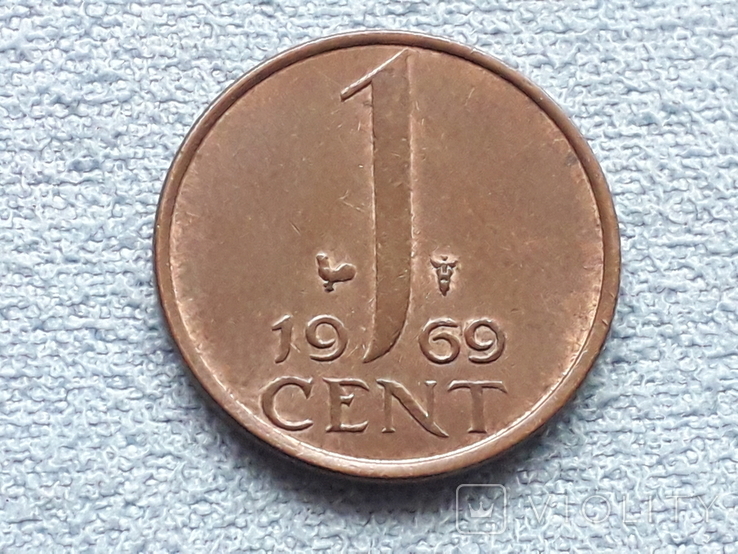 Нидерланды 1 цент 1969 года