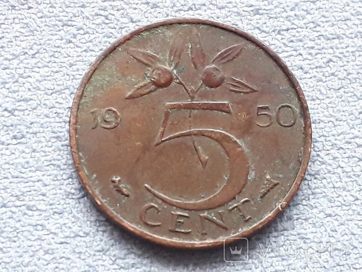 Нидерланды 5 центов 1950 года