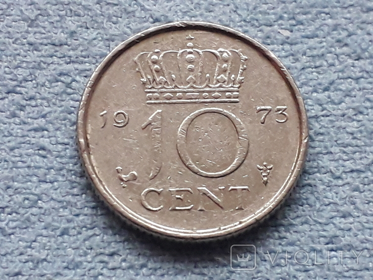 Нидерланды 10 центов 1973 года