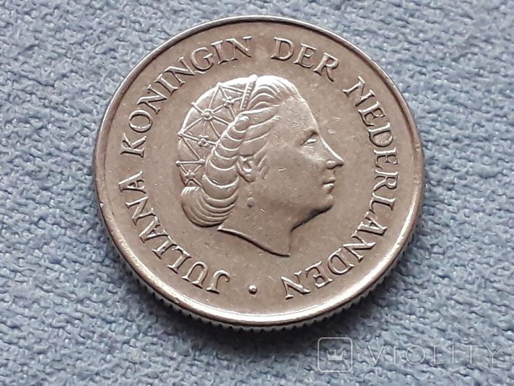 Нидерланды 25 центов 1968 года, фото №3