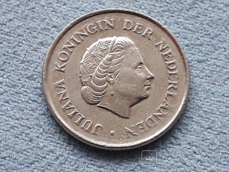 Нидерланды 25 центов 1970 года, фото №3