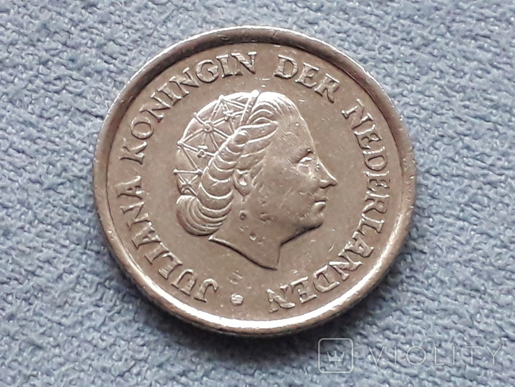 Нидерланды 25 центов 1980 года, фото №3