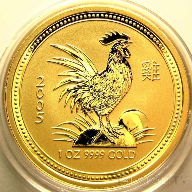 Австралия 100 долларов 2005 г. Год петуха., фото №2