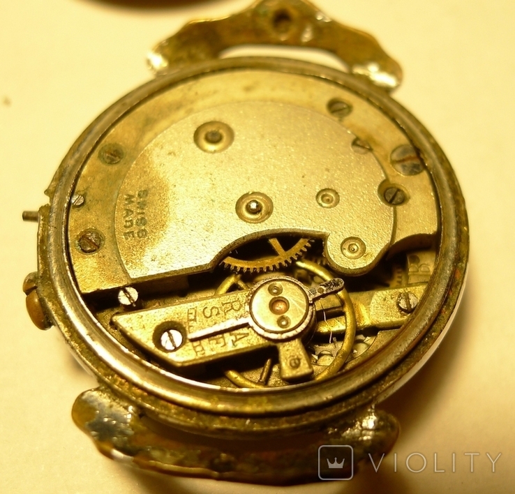 Старинные швейцарские часы с камнями на корпусе, фото №11