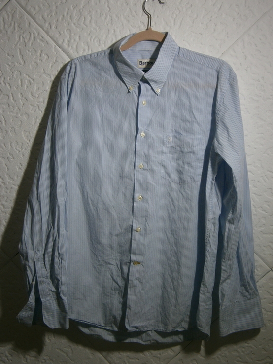Barbour винтаж Рубашка полоска хлопок длинный рукав 50 52 54, фото №2