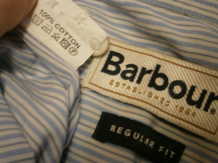 Barbour винтаж Рубашка полоска хлопок длинный рукав 50 52 54, фото №9