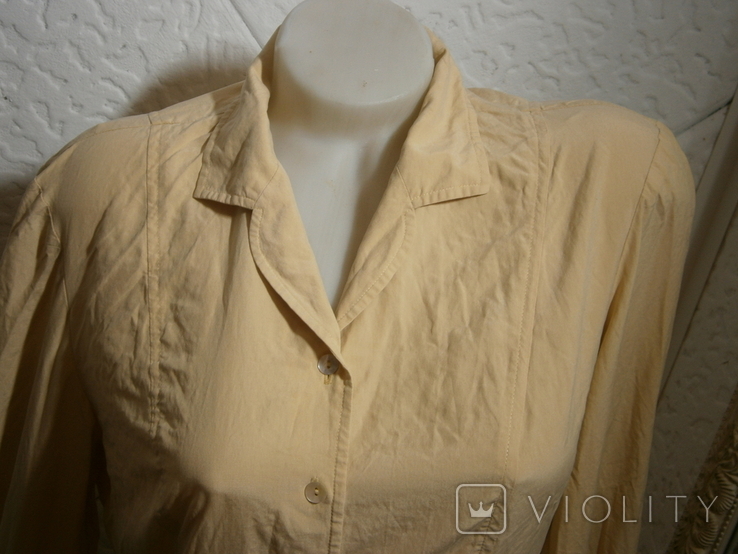 Блуза L шелк винтаж длинный рукав беж нюд Liz Claiborne, фото №3