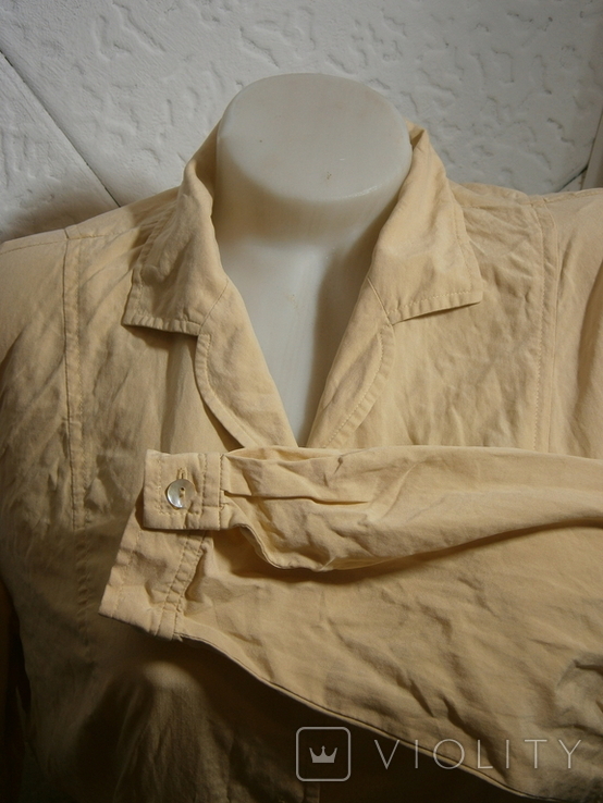 Блуза L шелк винтаж длинный рукав беж нюд Liz Claiborne, numer zdjęcia 6