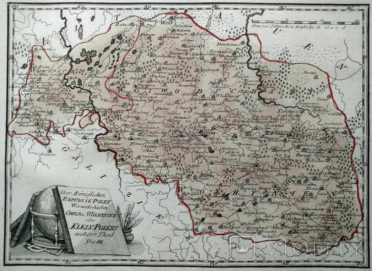 1790 Волынское Воеводство (Малая Польша) карта 44х31 Верже СерияАнтик