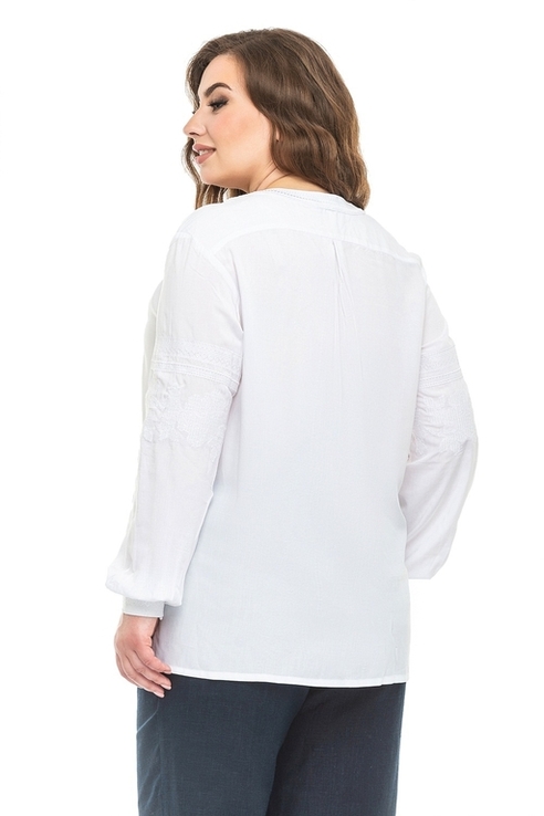 Блуза жіноча Марта (штапель білий), фото №4