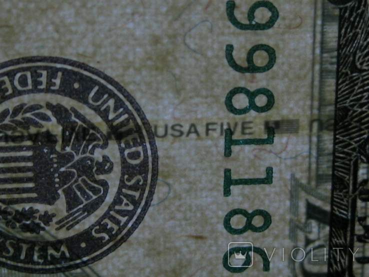 Чотири пятидоларових банкноти не різані., фото №11