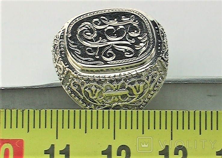 Кольцо перстень серебро СССР 875 проба 5,58 грамма 17,5 размер, фото №6