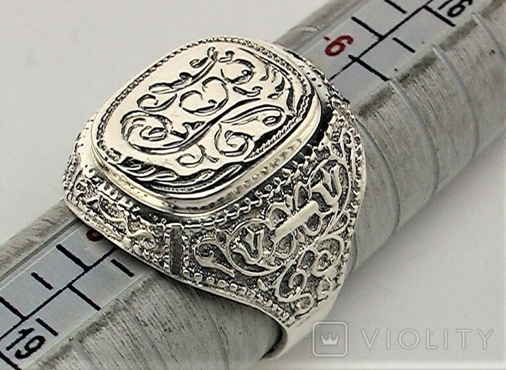 Кольцо перстень серебро СССР 875 проба 5,58 грамма 17,5 размер, фото №7
