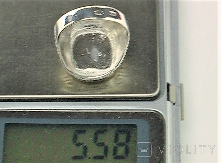Кольцо перстень серебро СССР 875 проба 5,58 грамма 17,5 размер, фото №8