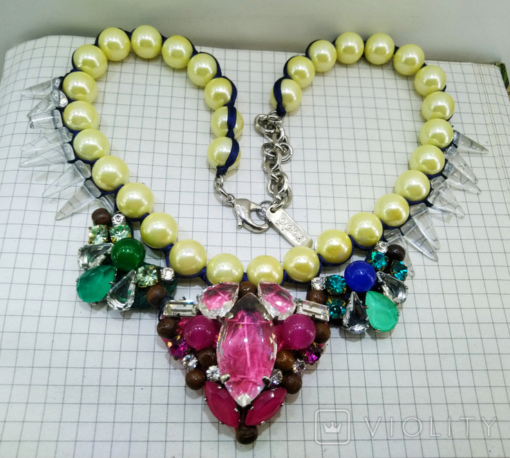 Ожерелье с жемчугом и камнями Swarovski, RADA ITALY. 135 грамм, фото №2